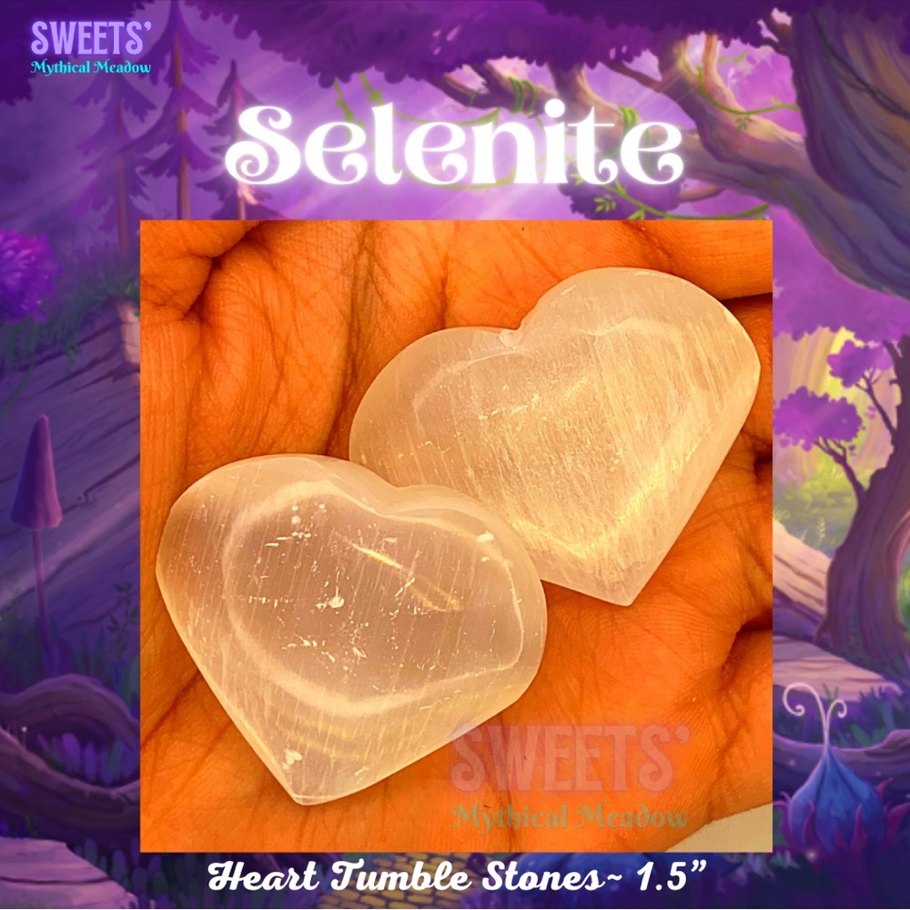 Selenite Heart Tumble Stones
